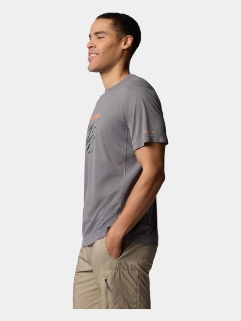 tricou pentru sport, cu maneci scurte pt. barbati Columbia Zero Rules Light Short Sleeve Graphic Crew gri 3