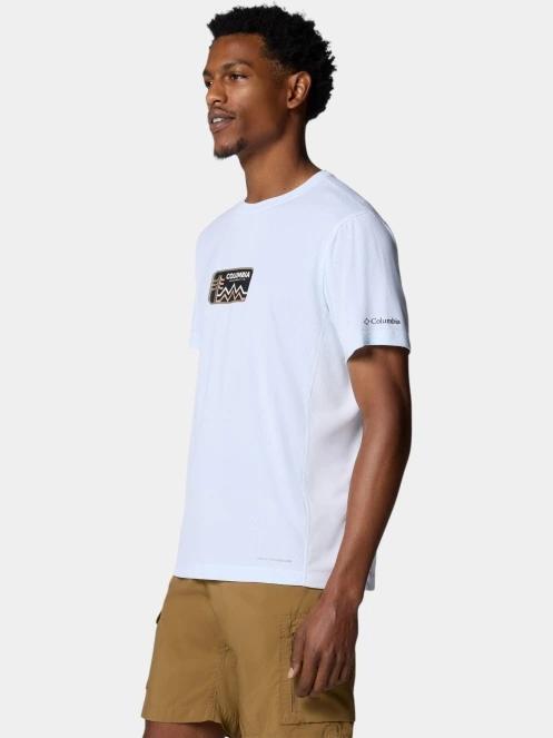 tricou pentru sport, cu maneci scurte pt. barbati Columbia Zero Rules Light Short Sleeve Graphic Crew alb 3