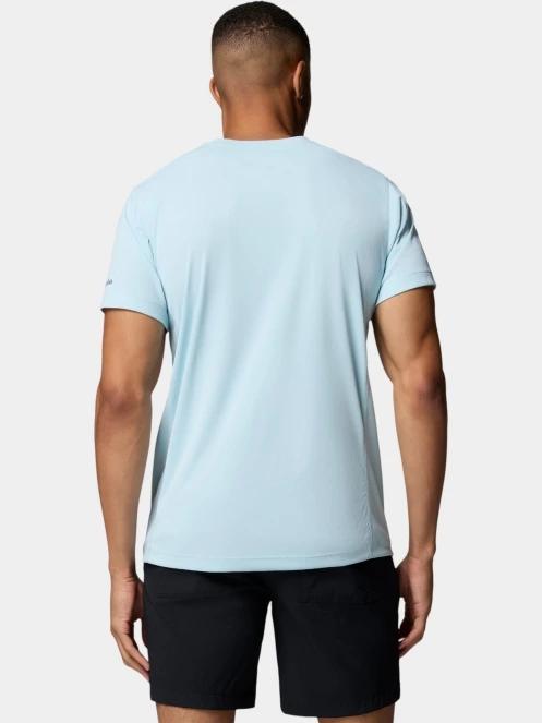 tricou pentru sport, cu maneci scurte pt. barbati Columbia Zero Rules Light Short Sleeve Graphic Crew albastru deschis 4