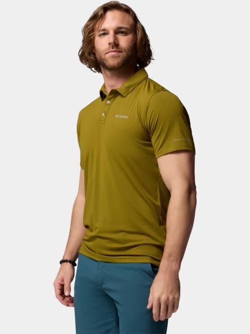 tricou de sport, cu guler pt. barbati Columbia Tech Trail Utility Polo verde 3