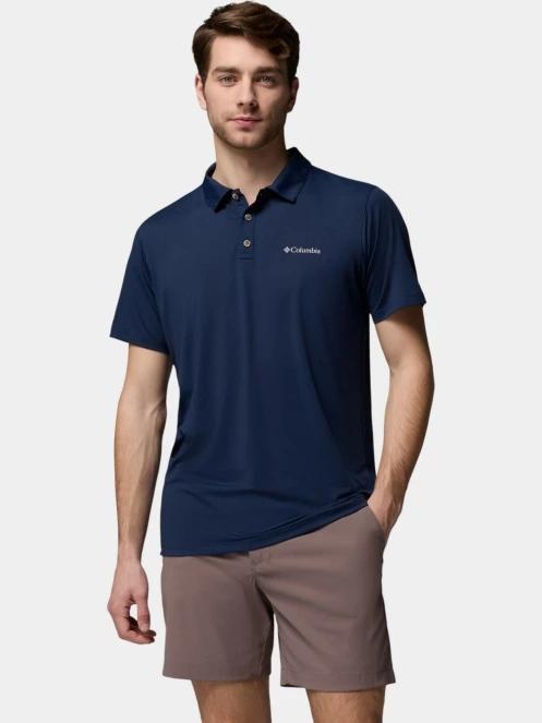 tricou de sport, cu guler pt. barbati Columbia Tech Trail Utility Polo albastru inchis 2