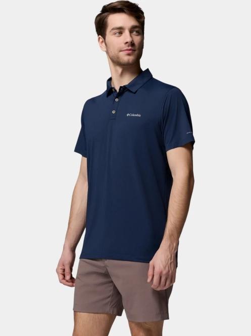 tricou de sport, cu guler pt. barbati Columbia Tech Trail Utility Polo albastru inchis 3
