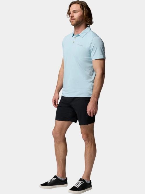 tricou de sport, cu guler pt. barbati Columbia Tech Trail Utility Polo albastru deschis 5