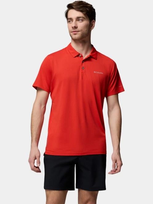 tricou de sport, cu guler pt. barbati Columbia Tech Trail Utility Polo rosu 2