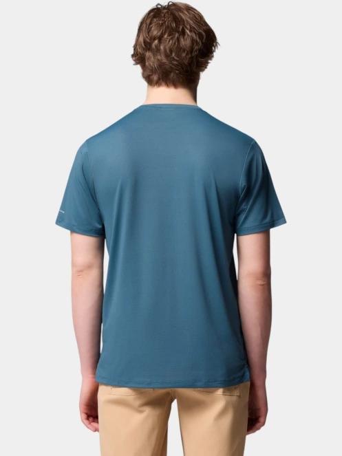 tricou pentru sport, cu maneci scurte pt. barbati Columbia Tech Trail Utility Short Sleeve Crew albastru 4