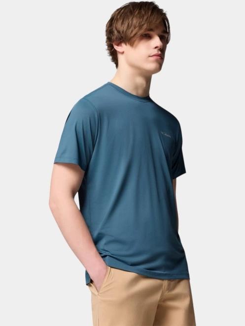 tricou pentru sport, cu maneci scurte pt. barbati Columbia Tech Trail Utility Short Sleeve Crew albastru 6