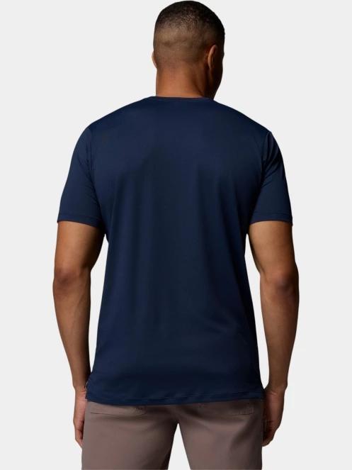 tricou pentru sport, cu maneci scurte pt. barbati Columbia Tech Trail Utility Short Sleeve Crew albastru inchis 4