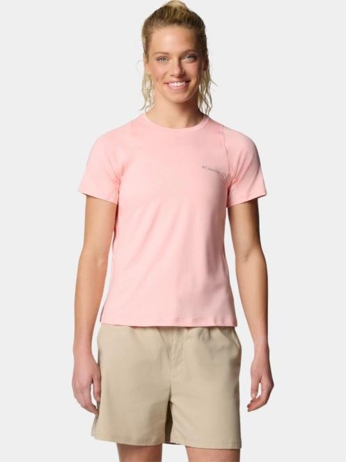 tricou pentru sport, cu maneci scurte pt. femei Columbia Weekend Ascent Short Sleeve Shirt roz 2