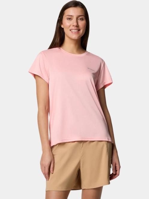 tricou pentru sport, cu maneci scurte pt. femei Columbia Bluevista Hill Short Sleeve Crew roz 5