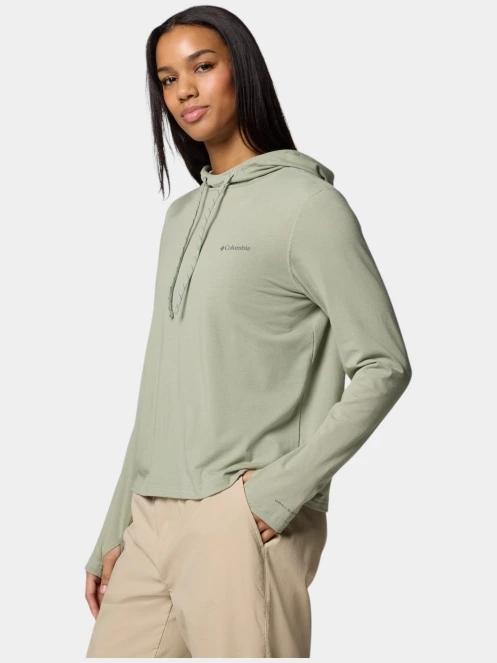 pulover cu gluga pt. femei Columbia Sun Trek Hoodie II verde 3