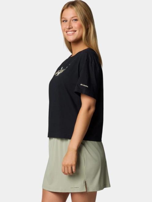 crop top pt. femei Columbia Rolling Bend Graphic Relaxed Crop Short Sleeve Shirt negru 3