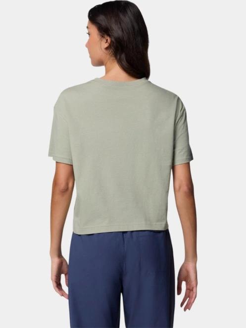crop top pt. femei Columbia Rolling Bend Graphic Relaxed Crop Short Sleeve Shirt verde 4