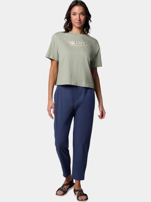 crop top pt. femei Columbia Rolling Bend Graphic Relaxed Crop Short Sleeve Shirt verde 5