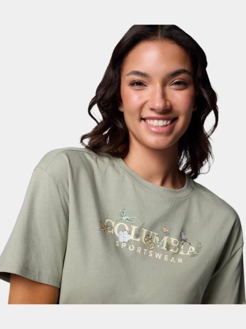 crop top pt. femei Columbia Rolling Bend Graphic Relaxed Crop Short Sleeve Shirt verde 6