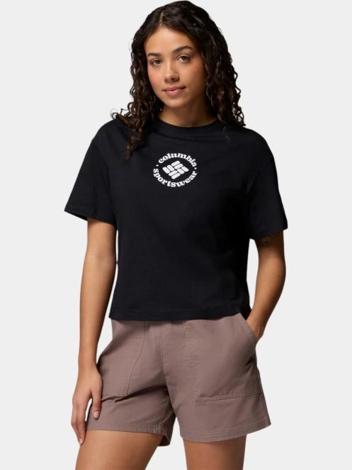 tricou cu maneci scurte pt. femei Columbia Rolling Bend Graphic Relaxed Crop Short Sleeve Shirt negru 2