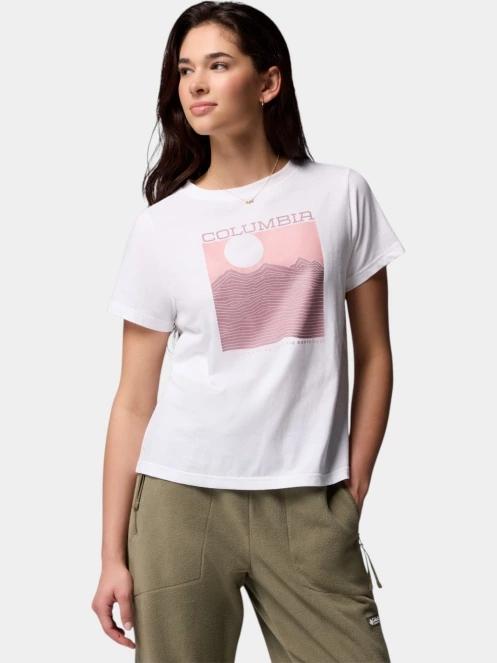 tricou cu maneci scurte pt. femei Columbia Rolling Bend Graphic Short Sleeve Shirt alb 2