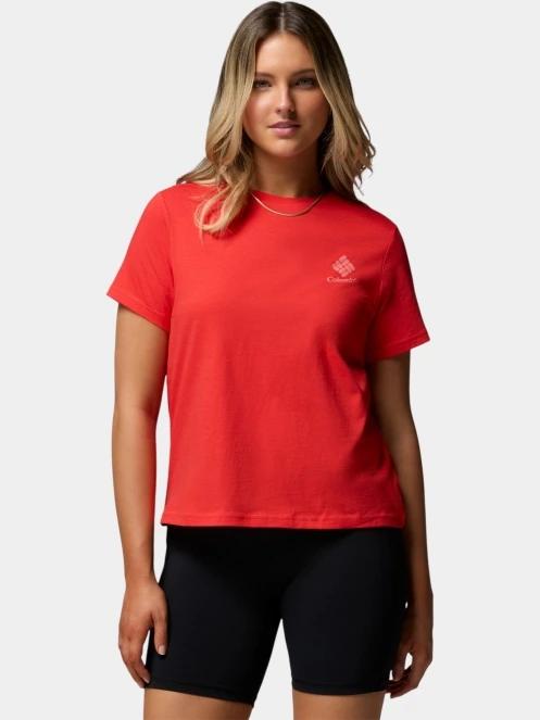tricou cu maneci scurte pt. femei Columbia Rolling Bend Graphic Short Sleeve Shirt rosu 2
