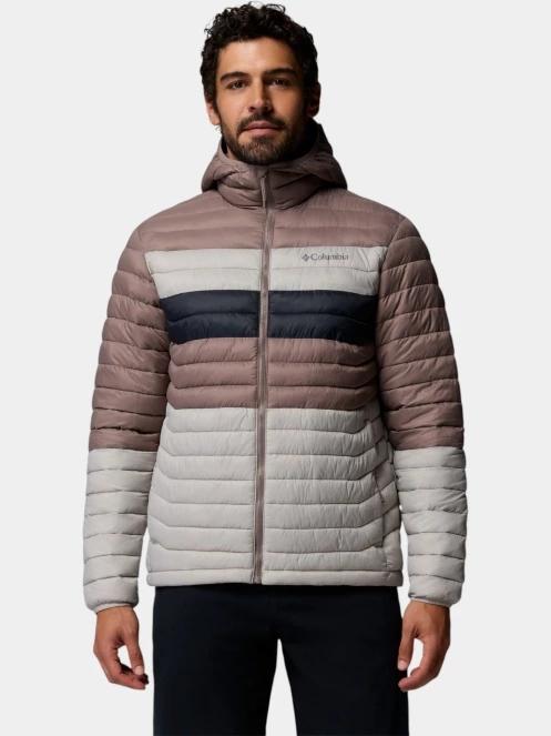 geaca matlasata de tranzitie pt. barbati Columbia Powder Pass Hooded Jacket gri 2