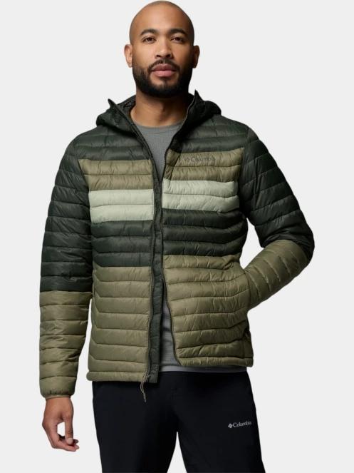geaca matlasata de tranzitie pt. barbati Columbia Powder Pass Hooded Jacket verde 6