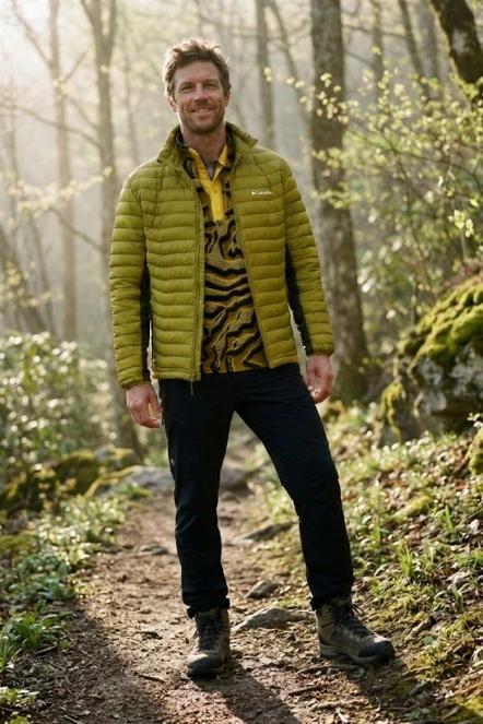 geaca matlasata de tranzitie pt. barbati Columbia Powder Pass Hybrid Jacket verde 11