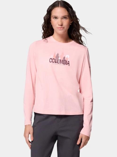 tricou cu maneci lungi pt. femei Columbia Ruby Springs Graphic Long Sleeve Tee roz 2