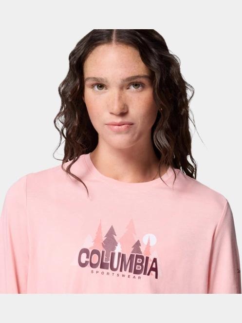 tricou cu maneci lungi pt. femei Columbia Ruby Springs Graphic Long Sleeve Tee roz 6