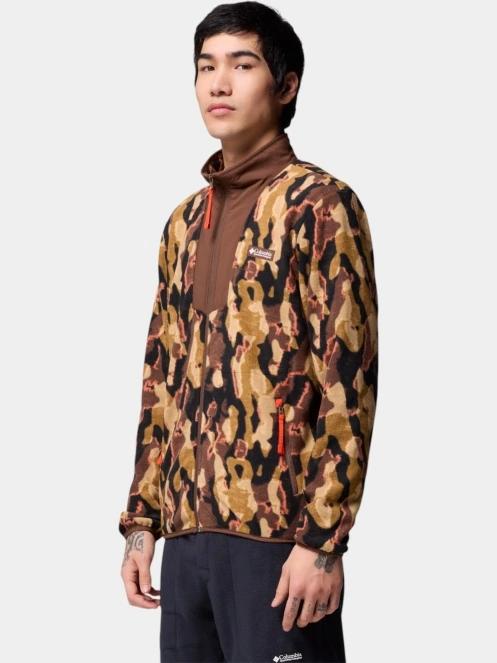 pulover polar pt. barbati Columbia Sequoia Grove Printed Full Zip maro 3