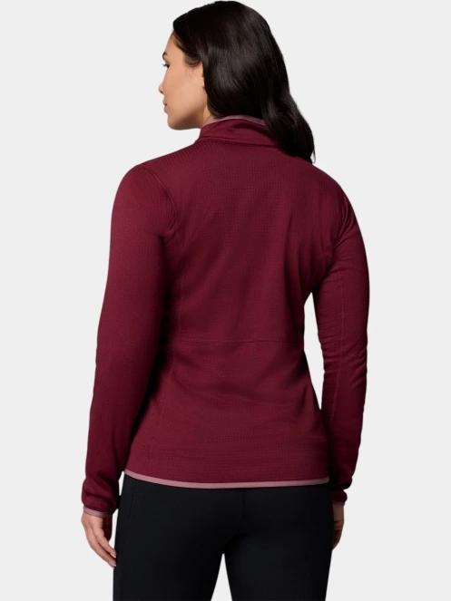 pulover polar pt. femei Columbia Essential Hike Grid Fleece Full Zip rosu 4