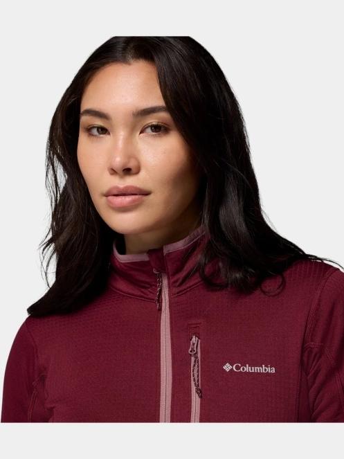 pulover polar pt. femei Columbia Essential Hike Grid Fleece Full Zip rosu 7