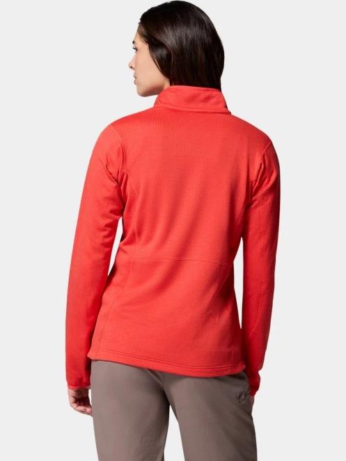 pulover polar pt. femei Columbia Essential Hike Grid Fleece Half Zip rosu 4