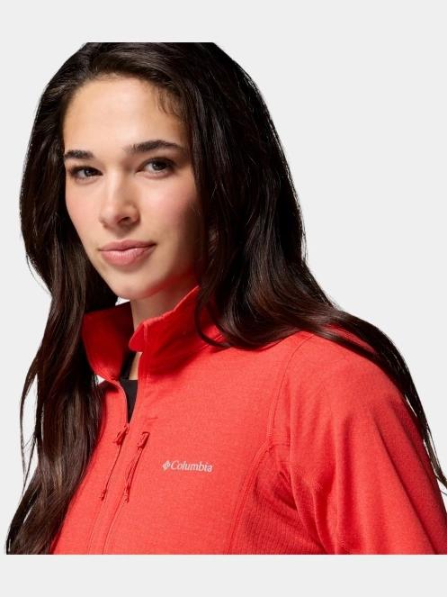 pulover polar pt. femei Columbia Essential Hike Grid Fleece Half Zip rosu 7