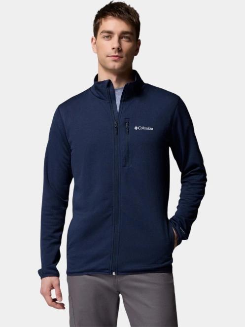 pulover polar pt. barbati Columbia Essential Hike Grid Fleece Full Zip albastru 2