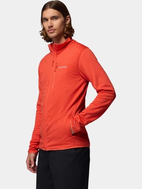 pulover polar pt. barbati Columbia Essential Hike Grid Fleece Full Zip rosu 3