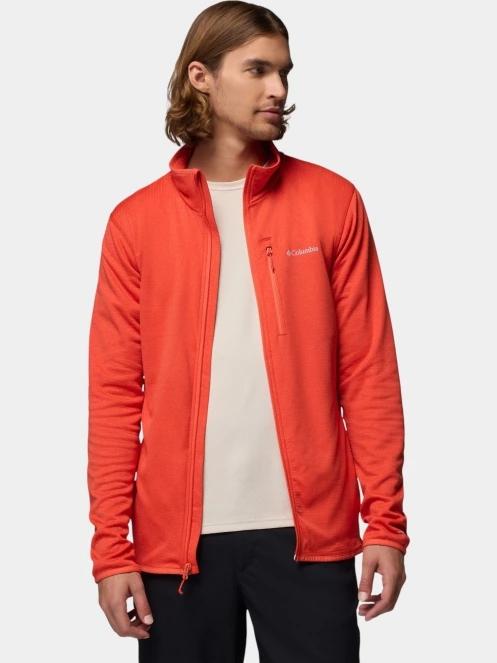 pulover polar pt. barbati Columbia Essential Hike Grid Fleece Full Zip rosu 6