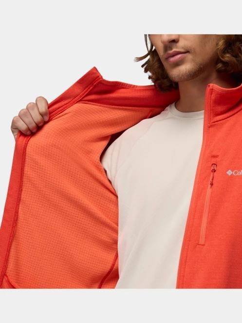 pulover polar pt. barbati Columbia Essential Hike Grid Fleece Full Zip rosu 7