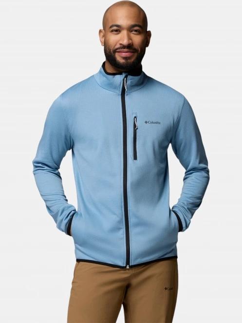 pulover polar pt. barbati Columbia Essential Hike Grid Fleece Full Zip albastru 2