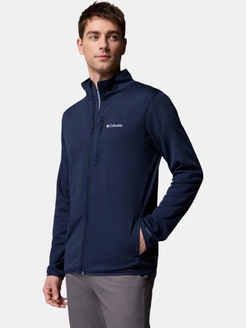 pulover polar pt. barbati Columbia Essential Hike Grid Fleece Full Zip albastru inchis 3