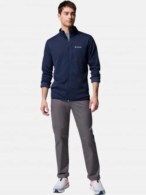 pulover polar pt. barbati Columbia Essential Hike Grid Fleece Full Zip albastru inchis 5