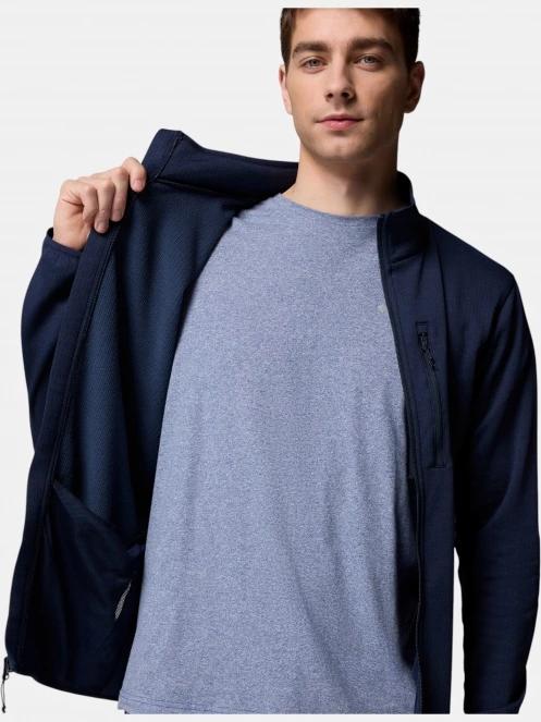 pulover polar pt. barbati Columbia Essential Hike Grid Fleece Full Zip albastru inchis 7