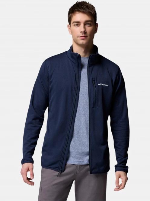 pulover polar pt. barbati Columbia Essential Hike Grid Fleece Full Zip albastru inchis 8
