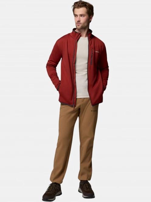 pulover polar pt. barbati Columbia Essential Hike Grid Fleece Full Zip rosu 5