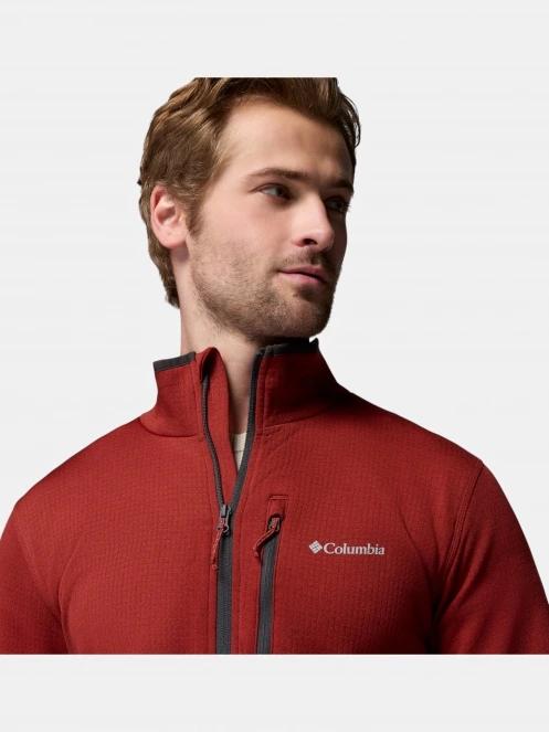 pulover polar pt. barbati Columbia Essential Hike Grid Fleece Full Zip rosu 8