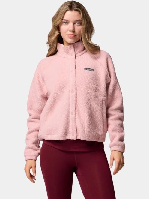 pulover polar pt. femei Columbia Jasper Ridge Pebbled Fleece Full Snap roz 2