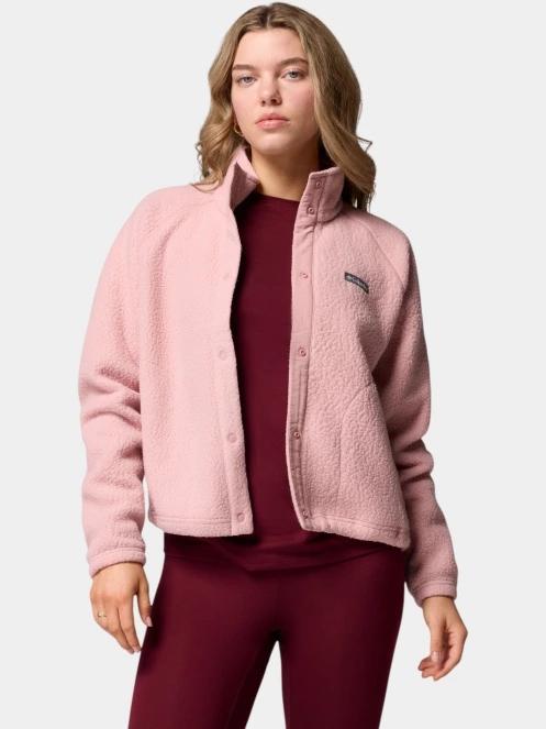 pulover polar pt. femei Columbia Jasper Ridge Pebbled Fleece Full Snap roz 4