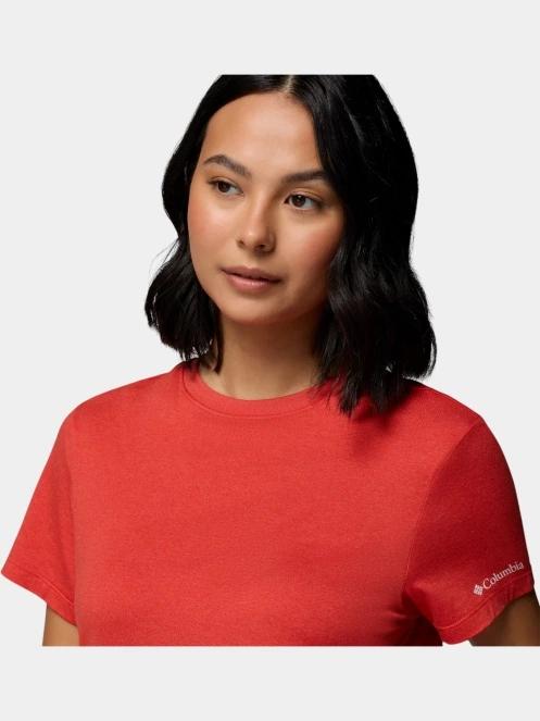 tricou pentru sport, cu maneci scurte pt. femei Columbia Parsons Point Short Sleeve Logo Tee rosu 6