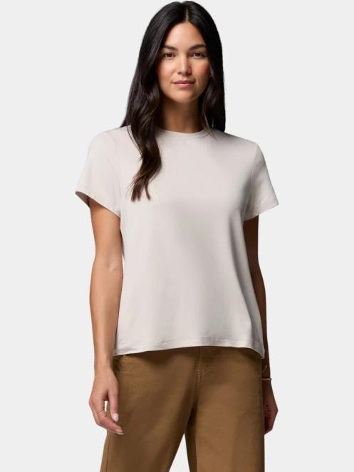 tricou pentru sport, cu maneci scurte pt. femei Columbia Parsons Point  Short Sleeve Logo Tee nisip 2