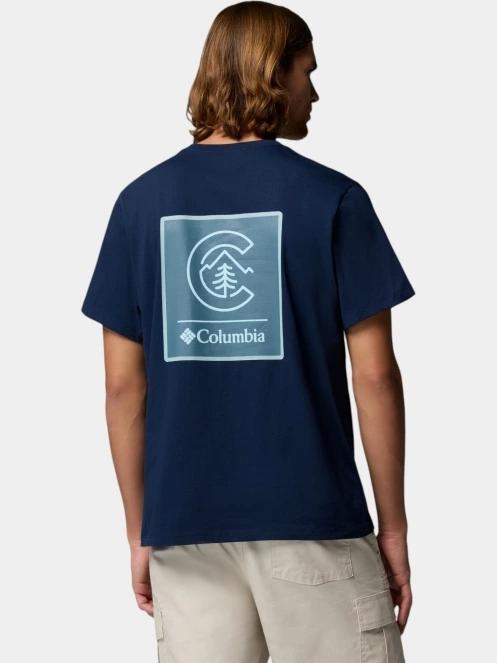 tricou cu maneci scurte pt. barbati Columbia CSC Logo Back Tee albastru inchis 4