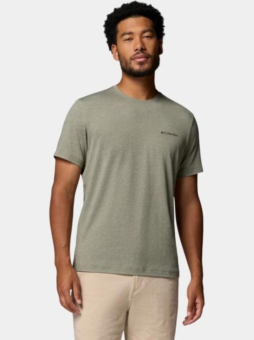 tricou pentru sport, cu maneci scurte pt. barbati Columbia Parsons Point Short Sleeve Logo Tee verde inchis 2