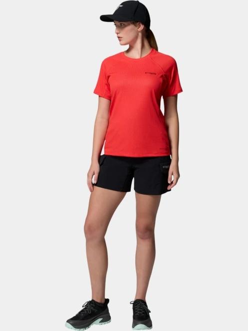 tricou pentru sport, cu maneci scurte pt. femei Columbia Driventure Short Sleeve rosu 5
