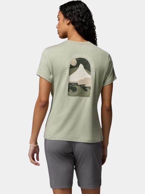 tricou cu maneci scurte pt. femei Columbia Parsons Point Back Graphic Tee oliv 4